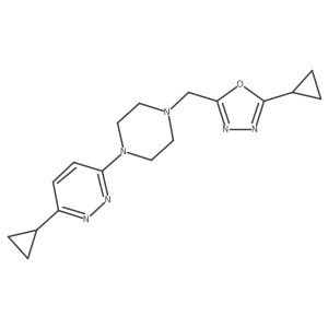 2-Cyclopropyl-5-[[4-(6-cyclopropylpyridazin-3-yl)piperazin-1-yl]methyl]-1,3,4-oxadiazole结构式