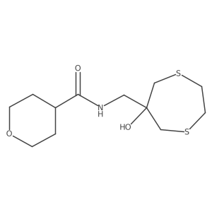 N-[(6-Hydroxy-1,4-dithiepan-6-yl)methyl]oxane-4-carboxamide Structure