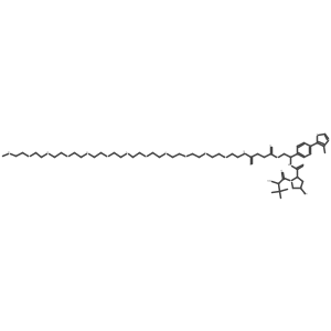 [(2R)-2-[[(2S,4R)-1-[(2S)-2-amino-3,3-dimethyl-butanoyl]-4-hydroxy-pyrrolidine-2-carbonyl]amino]-2-[4-(4-methylthiazol-5-yl)phenyl]ethyl] 4-[2-[2-[2-[2-[2-[2-[2-[2-[2-[2-[2-(2-methoxyethoxy)ethoxy]ethoxy]ethoxy]ethoxy]ethoxy]ethoxy]ethoxy]ethoxy]ethoxy]ethoxy]ethylamino]-4-oxo-butanoate结构式