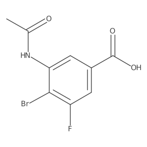 4-Bromo-3-acetamido-5-fluorobenzoic acid结构式