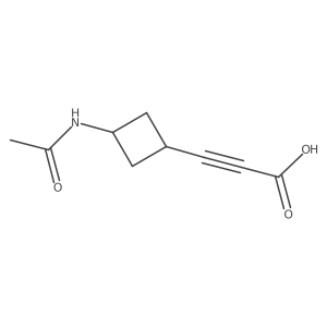 3-(3-acetamidocyclobutyl)prop-2-ynoic acid Structure