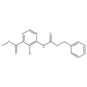 Methyl 6-{[(benzyloxy)carbonyl]amino}-5-bromopyrimidine-4-carboxylate结构式