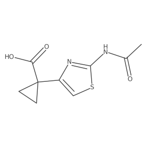 1-(2-Acetamido-1,3-thiazol-4-yl)cyclopropane-1-carboxylic acid结构式