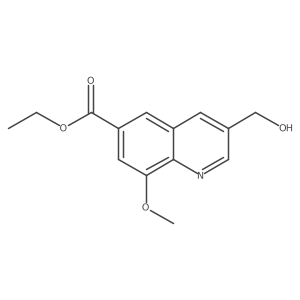 Ethyl 3-(hydroxymethyl)-8-methoxy-6-quinolinecarboxylate结构式