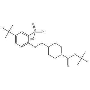Tert-butyl 4-((4-(tert-butyl)-2-sulfamoylphenoxy)methyl)piperidine-1-carboxylate Structure