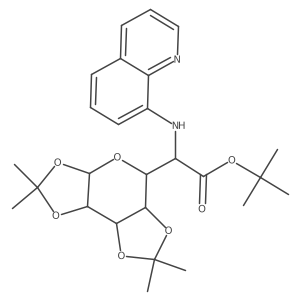 tert-Butyl (R)-2-(quinolin-8-ylamino)-2-((3aR,5R,5aS,8aS,8bR)-2,2,7,7-tetramethyltetrahydro-5H-bis([1,3]dioxolo)[4,5-b:4',5'-d]pyran-5-yl)acetate结构式