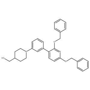 (1-(3-(2,6-Bis(benzyloxy)pyridin-3-yl)phenyl)piperidin-4-yl)methanol结构式