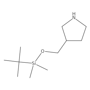 (S)-3-(((tert-Butyldimethylsilyl)oxy)methyl)pyrrolidine结构式