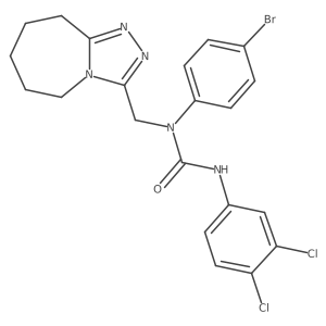 1-(4-bromophenyl)-3-(3,4-dichlorophenyl)-1-(6,7,8,9-tetrahydro-5H-[1,2,4]triazolo[4,3-a]azepin-3-ylmethyl)urea结构式