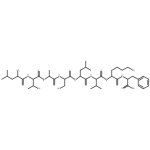 L-Leucyl-L-threonyl-L-alanyl-L-seryl-L-leucyl-L-valyl-L-lysyl-L-phenylalanine结构式