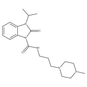 N-[3-(4-methylpiperazin-1-yl)propyl]-2-oxo-3-propan-2-ylbenzimidazole-1-carboxamide结构式