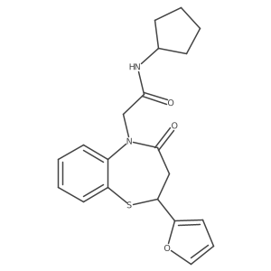 N-cyclopentyl-2-(2-(furan-2-yl)-4-oxo-3,4-dihydrobenzo[b][1,4]thiazepin-5(2H)-yl)acetamide Structure