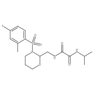 N1-((3-((4-fluoro-2-methylphenyl)sulfonyl)-1,3-oxazinan-2-yl)methyl)-N2-isopropyloxalamide Structure
