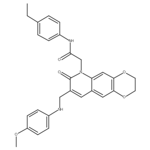 N-(4-ethylphenyl)-2-(8-(((4-methoxyphenyl)amino)methyl)-7-oxo-2,3-dihydro-[1,4]dioxino[2,3-g]quinolin-6(7H)-yl)acetamide Structure