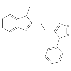 1-methyl-2-{[(1-phenyl-1H-tetrazol-5-yl)methyl]sulfanyl}-1H-benzimidazole结构式