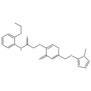 N-(2-ethoxyphenyl)-2-[6-[(4-methyl-1,2,4-triazol-3-yl)sulfanylmethyl]-4-oxo-pyran-3-yl]oxy-acetamide结构式