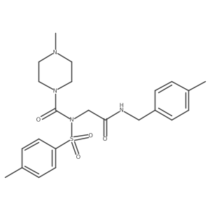 N-[(4-methylphenyl)methyl]-2-[N-(4-methylpiperazine-1-carbonyl)4-methylbenzenesulfonamido]acetamide结构式