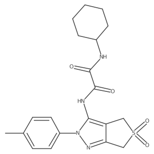 N1-cyclohexyl-N2-(5,5-dioxido-2-(p-tolyl)-4,6-dihydro-2H-thieno[3,4-c]pyrazol-3-yl)oxalamide结构式