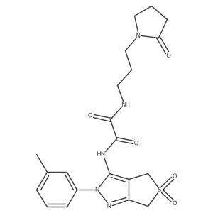 N1-(5,5-dioxido-2-(m-tolyl)-4,6-dihydro-2H-thieno[3,4-c]pyrazol-3-yl)-N2-(3-(2-oxopyrrolidin-1-yl)propyl)oxalamide结构式