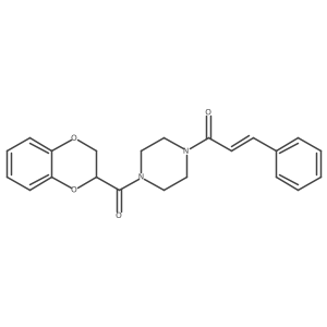 (2E)-1-[4-(2,3-dihydro-1,4-benzodioxin-2-ylcarbonyl)piperazin-1-yl]-3-phenylprop-2-en-1-one Structure