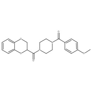 2,3-Dihydro-1,4-benzodioxin-2-yl[4-(4-methoxybenzoyl)piperazino]methanone结构式