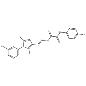 2-[(4-Chlorophenyl)amino]-2-oxoacetic acid 2-[[1-(3-bromophenyl)-2,5-dimethyl-1H-pyrrol-3-yl]methylene]hydrazide结构式