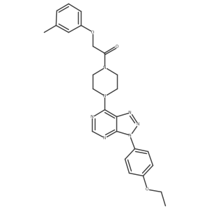 1-(4-(3-(4-ethoxyphenyl)-3H-[1,2,3]triazolo[4,5-d]pyrimidin-7-yl)piperazin-1-yl)-2-(m-tolyloxy)ethanone结构式