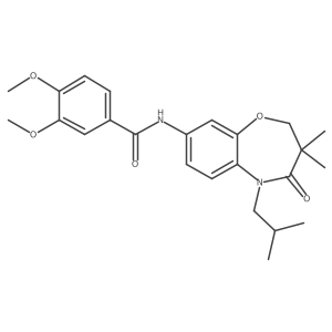 N-(5-isobutyl-3,3-dimethyl-4-oxo-2,3,4,5-tetrahydrobenzo[b][1,4]oxazepin-8-yl)-3,4-dimethoxybenzamide结构式