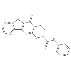 2-({5-ethyl-6-oxo-8-oxa-3,5-diazatricyclo[7.4.0.0^{2,7}]trideca-1(9),2(7),3,10,12-pentaen-4-yl}sulfanyl)-N-phenylacetamide Structure