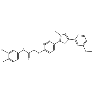 N-(3-chloro-4-methylphenyl)-2-((6-(2-(3-methoxyphenyl)-4-methylthiazol-5-yl)pyridazin-3-yl)thio)acetamide结构式