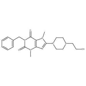 1-benzyl-8-(4-(2-hydroxyethyl)piperazin-1-yl)-3,7-dimethyl-1H-purine-2,6(3H,7H)-dione结构式