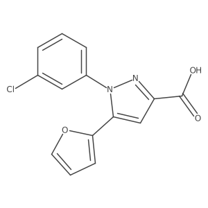 1-(3-chlorophenyl)-5-(furan-2-yl)-1H-pyrazole-3-carboxylic acid Structure