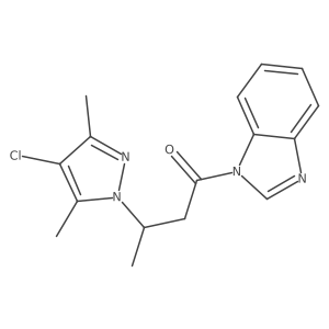 1-[3-(4-chloro-3,5-dimethyl-1H-pyrazol-1-yl)butanoyl]-1H-benzimidazole Structure