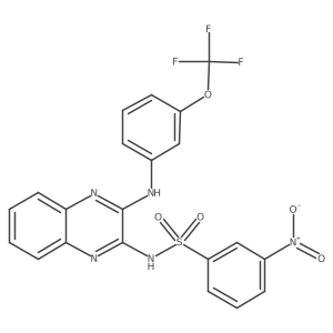 3-Nitro-n-(3-(3-(trifluoromethoxy)-phenylamino)quinoxalin-2-yl)benzenesulfonamide结构式