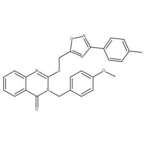 3-[(4-Methoxyphenyl)methyl]-2-({[3-(4-methylphenyl)-1,2,4-oxadiazol-5-yl]methyl}sulfanyl)-3,4-dihydroquinazolin-4-one Structure