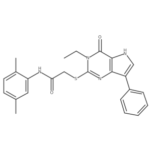 CCn1c(SCC(=O)Nc2cc(C)ccc2C)nc2c(-c3ccccc3)c[nH]c2c1=O结构式