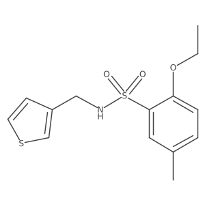 2-ethoxy-5-methyl-N-(thiophen-3-ylmethyl)benzenesulfonamide结构式