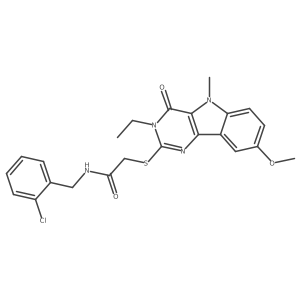 N-[(2-chlorophenyl)methyl]-2-({3-ethyl-8-methoxy-5-methyl-4-oxo-3H,4H,5H-pyrimido[5,4-b]indol-2-yl}sulfanyl)acetamide结构式