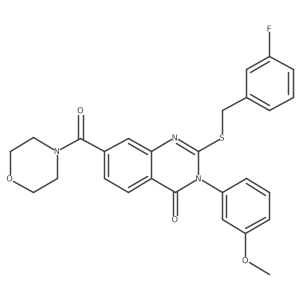 2-((3-fluorobenzyl)thio)-3-(3-methoxyphenyl)-7-(morpholine-4-carbonyl)quinazolin-4(3H)-one Structure