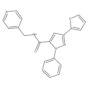 1-phenyl-N~5~-(4-pyridylmethyl)-3-(2-thienyl)-1H-pyrazole-5-carboxamide结构式