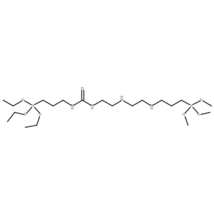 12,12-Dimethoxy-N-[3-(triethoxysilyl)propyl]-13-oxa-2,5,8-triaza-12-silatetradecanamide结构式