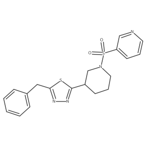 2-Benzyl-5-(1-(pyridin-3-ylsulfonyl)piperidin-3-yl)-1,3,4-thiadiazole Structure