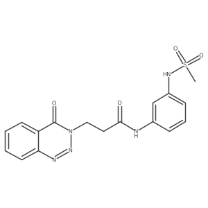 CS(=O)(=O)Nc1cccc(NC(=O)CCn2nnc3ccccc3c2=O)c1结构式