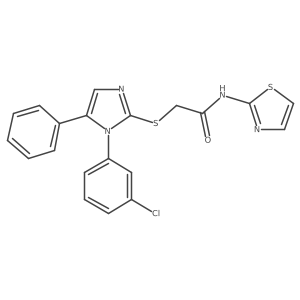 2-((1-(3-chlorophenyl)-5-phenyl-1H-imidazol-2-yl)thio)-N-(thiazol-2-yl)acetamide结构式