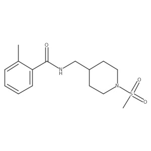 2-methyl-N-((1-(methylsulfonyl)piperidin-4-yl)methyl)benzamide Structure