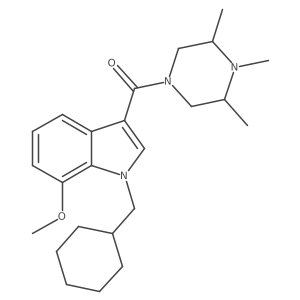[1-(Cyclohexylmethyl)-7-methoxy-1H-indol-3-yl][(3R,5S)-3,4,5-trimethyl-1-piperazinyl]methanone Structure