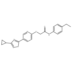 2-((5-(3-cyclopropyl-1,2,4-oxadiazol-5-yl)pyridin-2-yl)thio)-N-(4-ethylphenyl)acetamide Structure