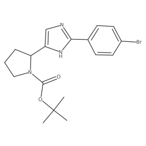 2-[2-(4-Bromo-phenyl)-3H-imidazol-4-yl]-pyrrolidine-1-carboxylic acid tert-butyl ester Structure