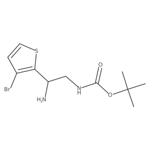 tert-butyl N-[2-amino-2-(3-bromothiophen-2-yl)ethyl]carbamate Structure