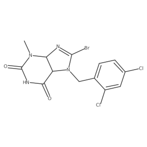 8-Bromo-7-[(2,4-dichlorophenyl)methyl]-3-methyl-4,5-dihydropurine-2,6-dione Structure